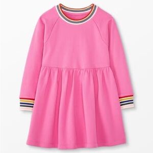 Hanna Andersson Rainbow Cuff Print Knit Dress In French Terry